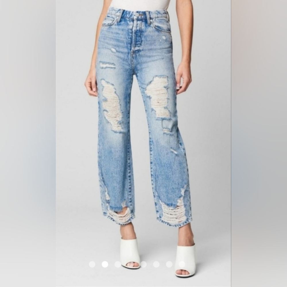 NWT BLANK NYC THE BAXTER Distressed Blue Jeans Size 27